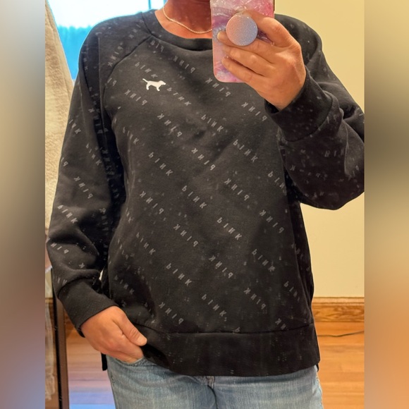 Victoria's Secret PINK Black Sweatshirt - Picture 2 of 7